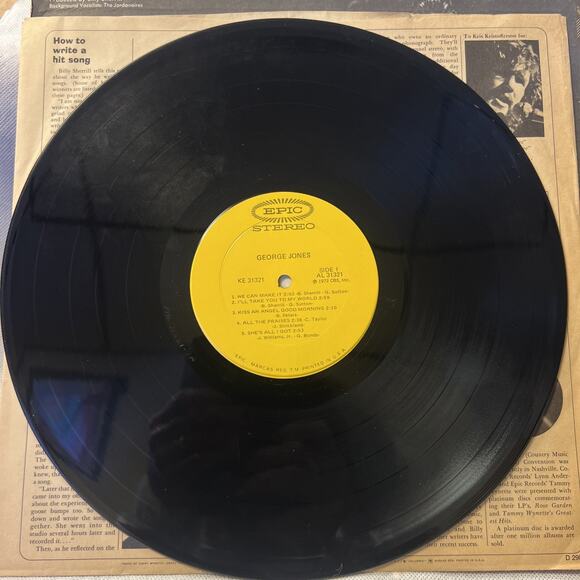 George Jones PROMO Self Titled LP KE31321- COUNTRY VG+ ULTRASONIC CLEAN - Picture 6 of 10